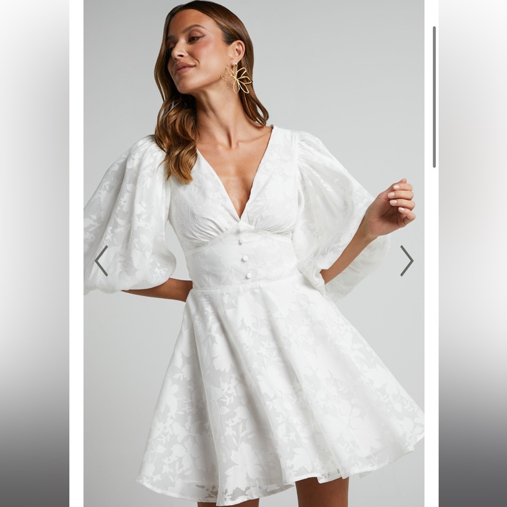 Showpo White Floral Mini Dress